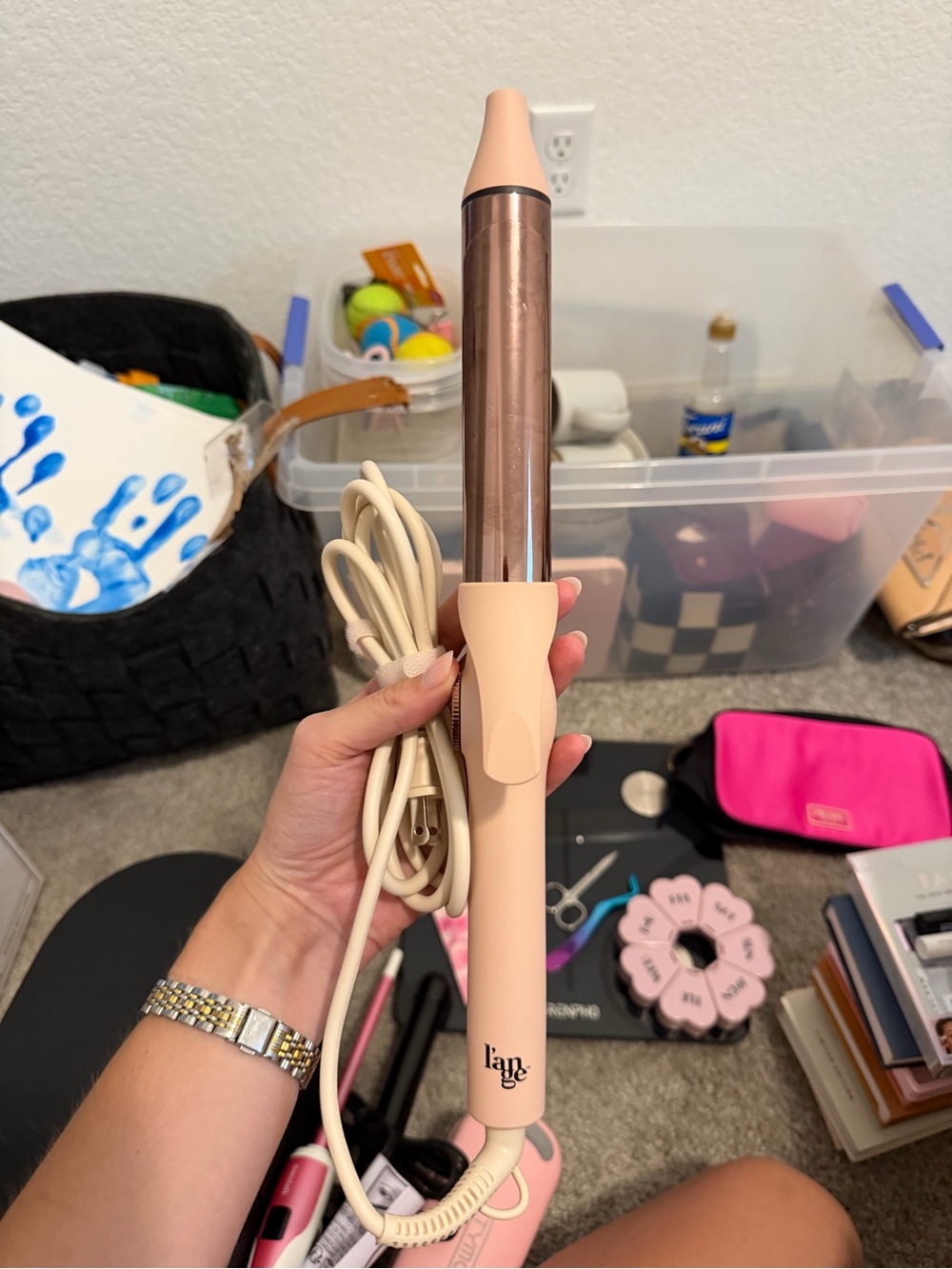 Lange Rose Gold and Blush Curling Wand